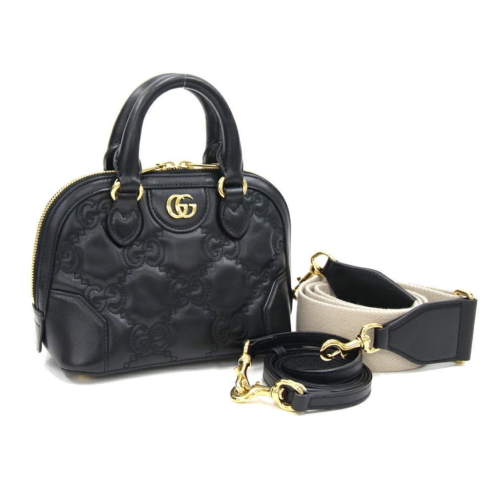 Gucci Handbag GG Matelasse Leather Black Crossbody Shoulder Bag - Picture 1 of 8